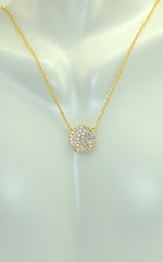Medium Pave Disc Necklace