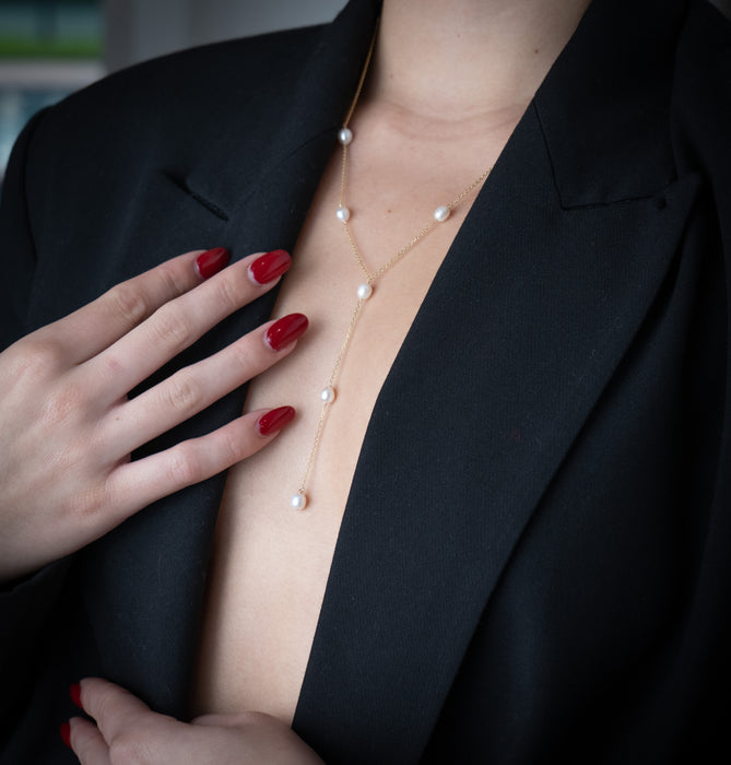 Pearl Lariat Necklace