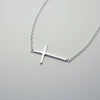 Plain Silver Sideways Cross